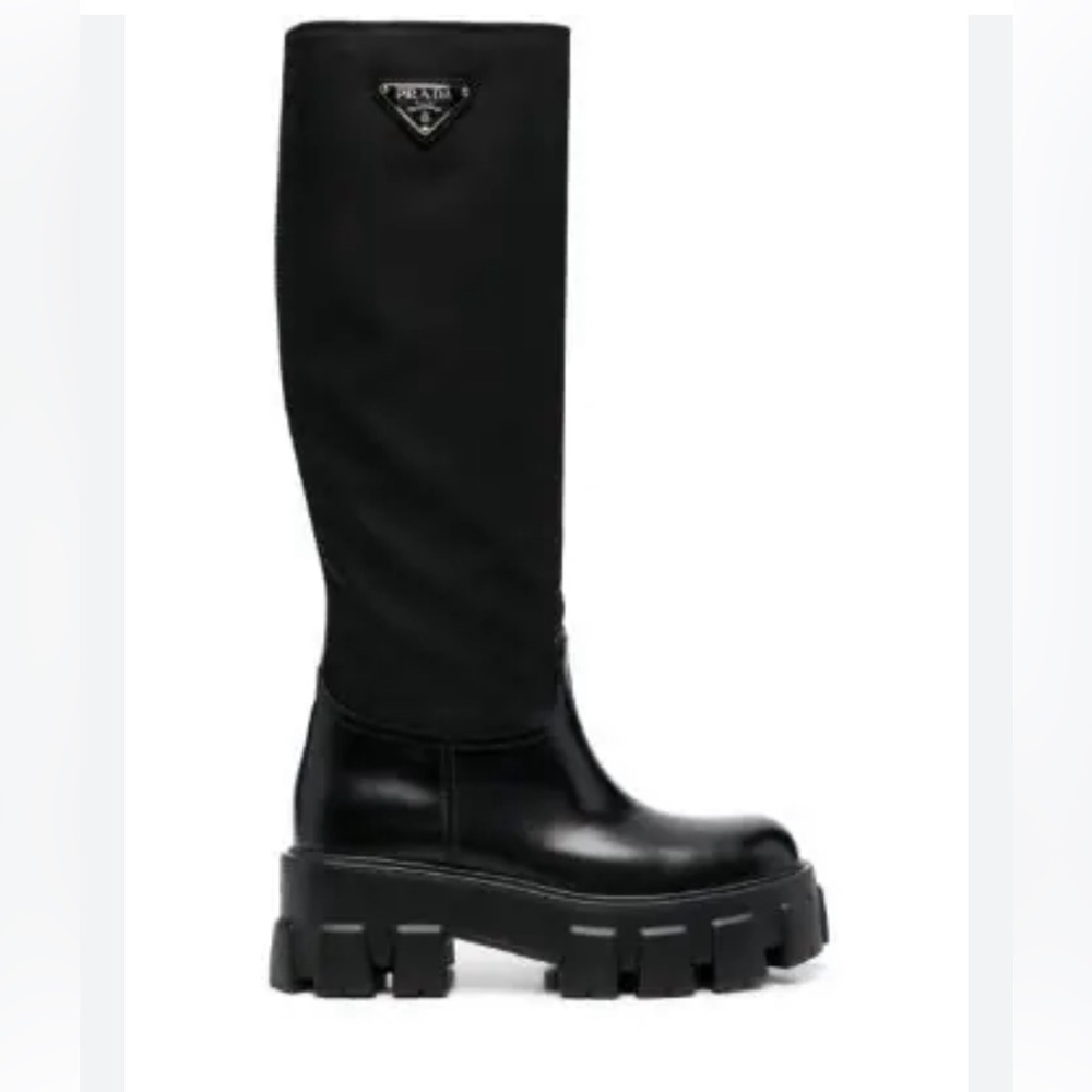 Prada Re-Nylon Monolith Knee High Boots